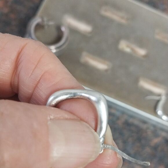 Siimon  Sebbagg and  Another Sterling Hoop Earrings....EUC - Picture 4 of 7